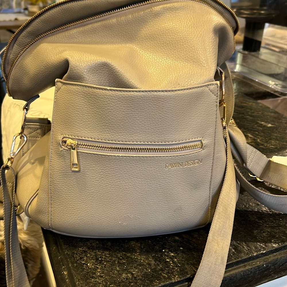 Fawn Design backpack in grey leather